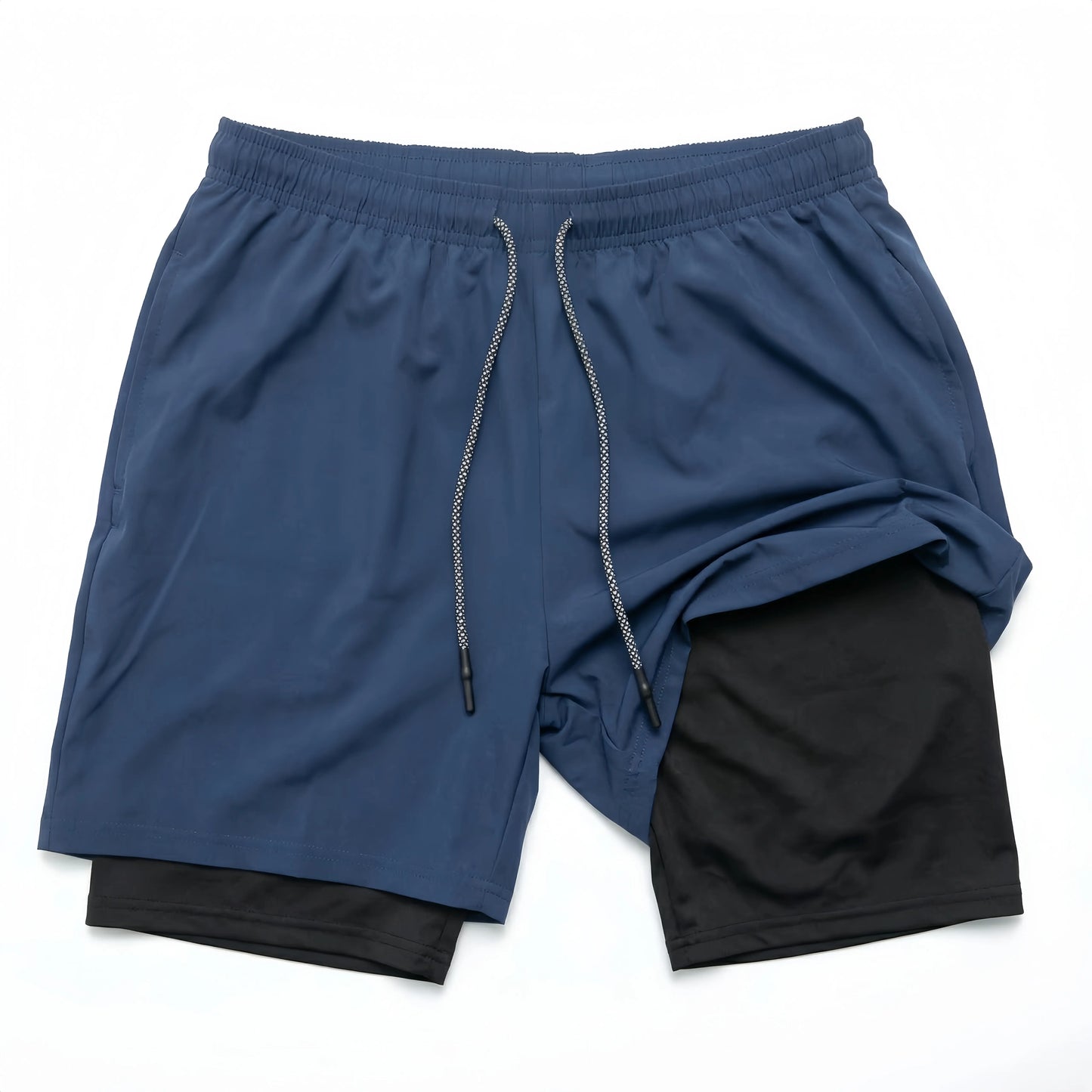 Unisex 3-Pack Athletic Shorts for Women, Fitted Cut with Compression Liner, Quick-Dry Elastic Waist with Drawstring, Pockets for Running and Gym Activities
