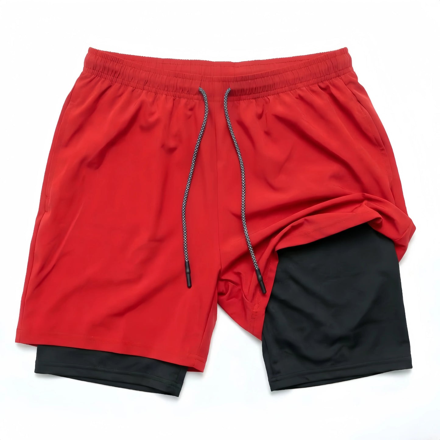 Unisex 3-Pack Athletic Shorts for Women, Fitted Cut with Compression Liner, Quick-Dry Elastic Waist with Drawstring, Pockets for Running and Gym Activities