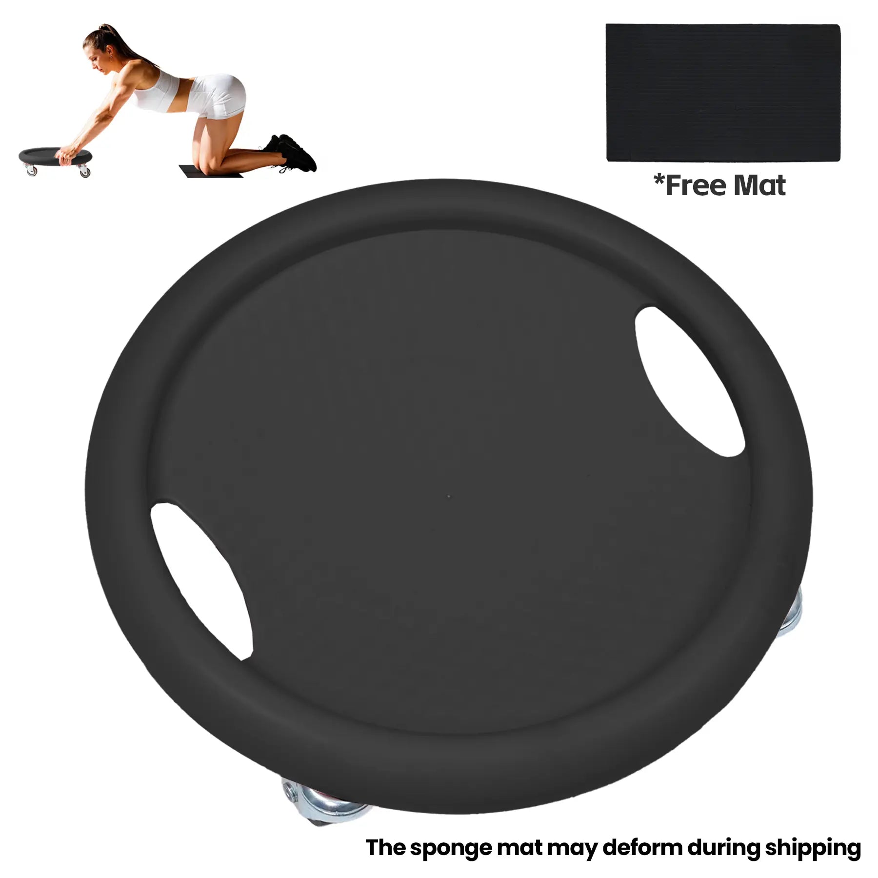 KYOUBY Adjustable Ab Roller Wheel with Four Anti-Slip PU Wheels - Core Coaster and Abdominal Exercise Board for Home Workouts and Core Training