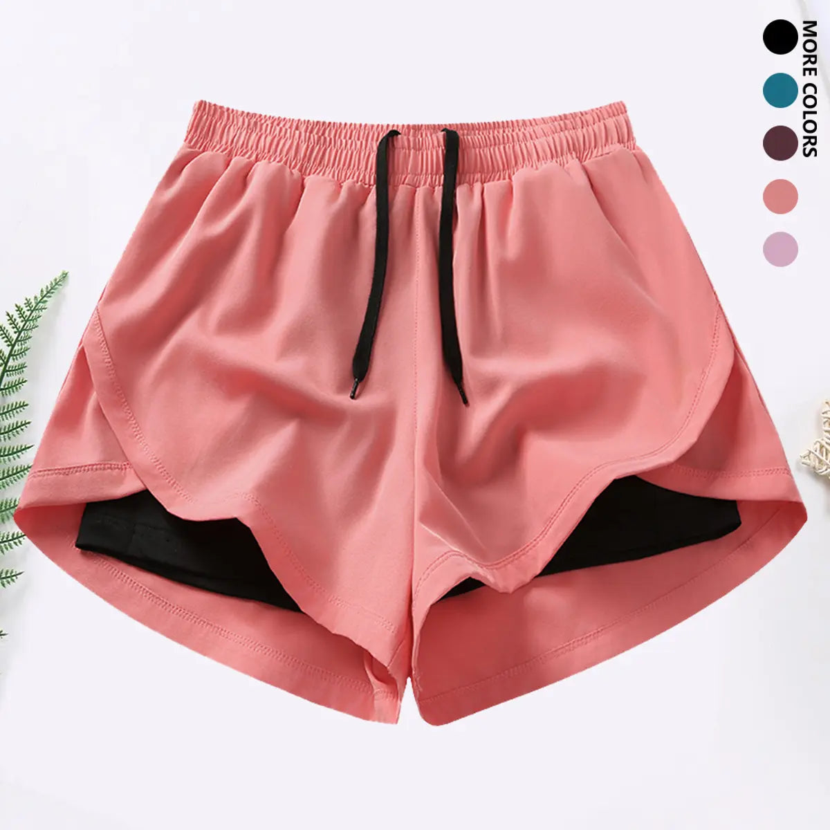 3-Piece Women's Casual Athletic Shorts Set with Built-In Lining, Drawstring, and Elastic Waistband for Running, Fitness, and Outdoor Activities