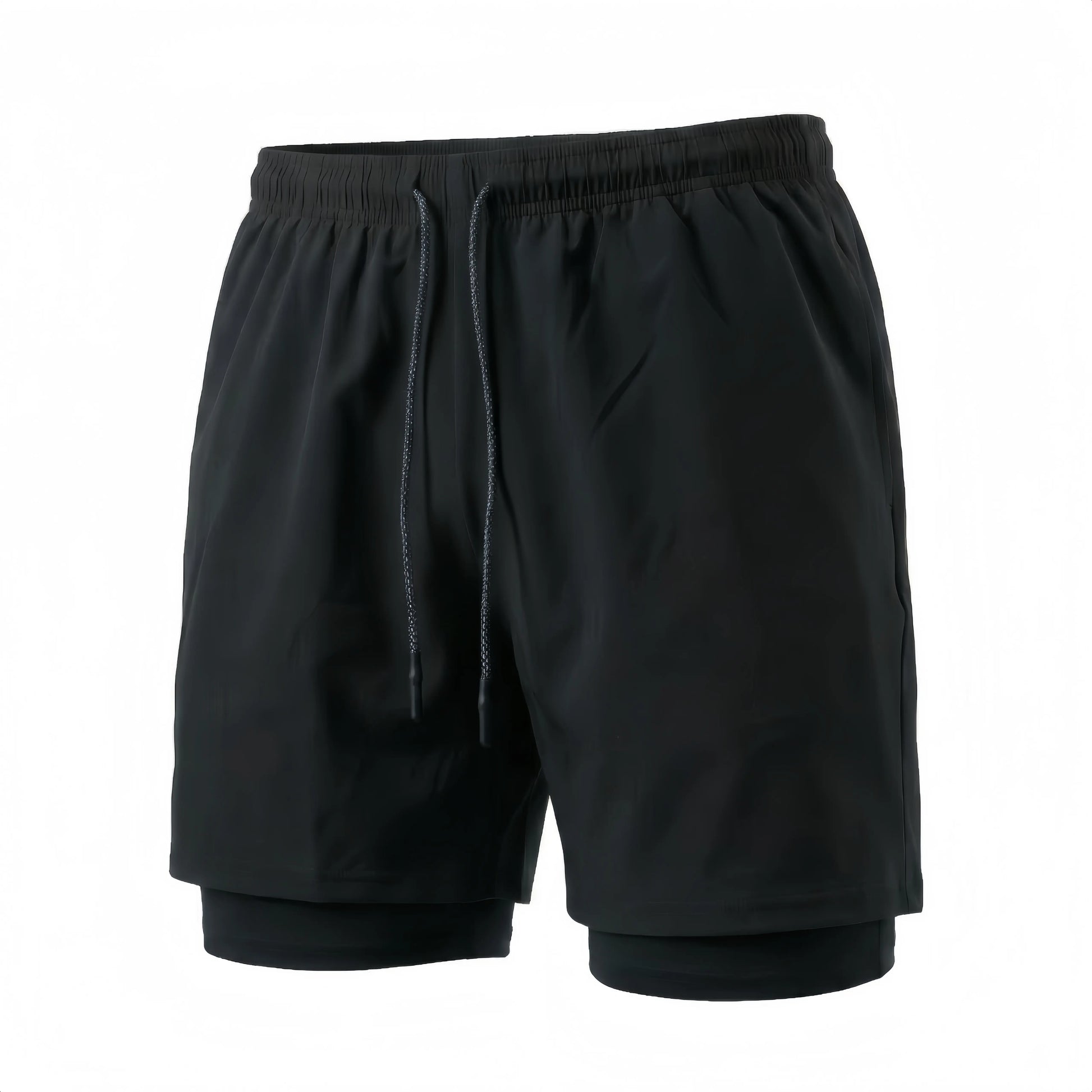 Unisex 3-Pack Athletic Shorts for Women, Fitted Cut with Compression Liner, Quick-Dry Elastic Waist with Drawstring, Pockets for Running and Gym Activities