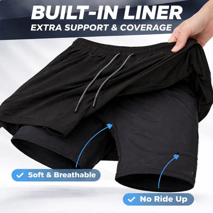 Unisex 3-Pack Athletic Shorts for Women, Fitted Cut with Compression Liner, Quick-Dry Elastic Waist with Drawstring, Pockets for Running and Gym Activities