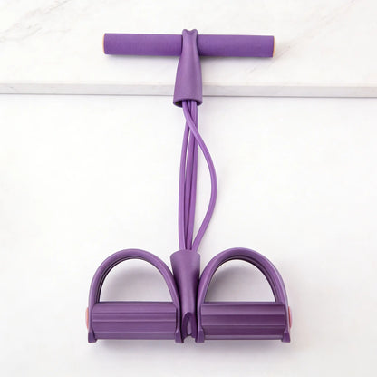 Professional Multifunctional Tension Rope - 4-Tube Elastic Yoga Pedal Resistance Band for Abdominal, Waist, Arm, and Leg Stretching, Made from Natural Latex