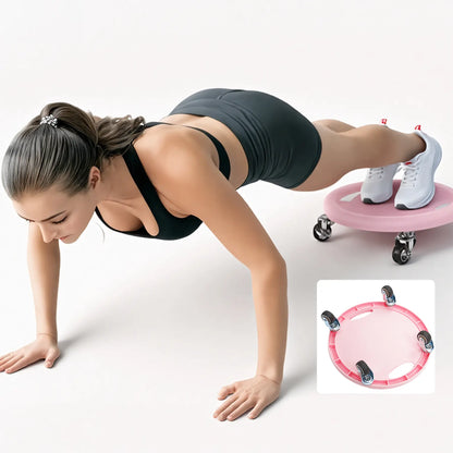 KYOUBY Adjustable Ab Roller Wheel with Four Anti-Slip PU Wheels - Core Coaster and Abdominal Exercise Board for Home Workouts and Core Training