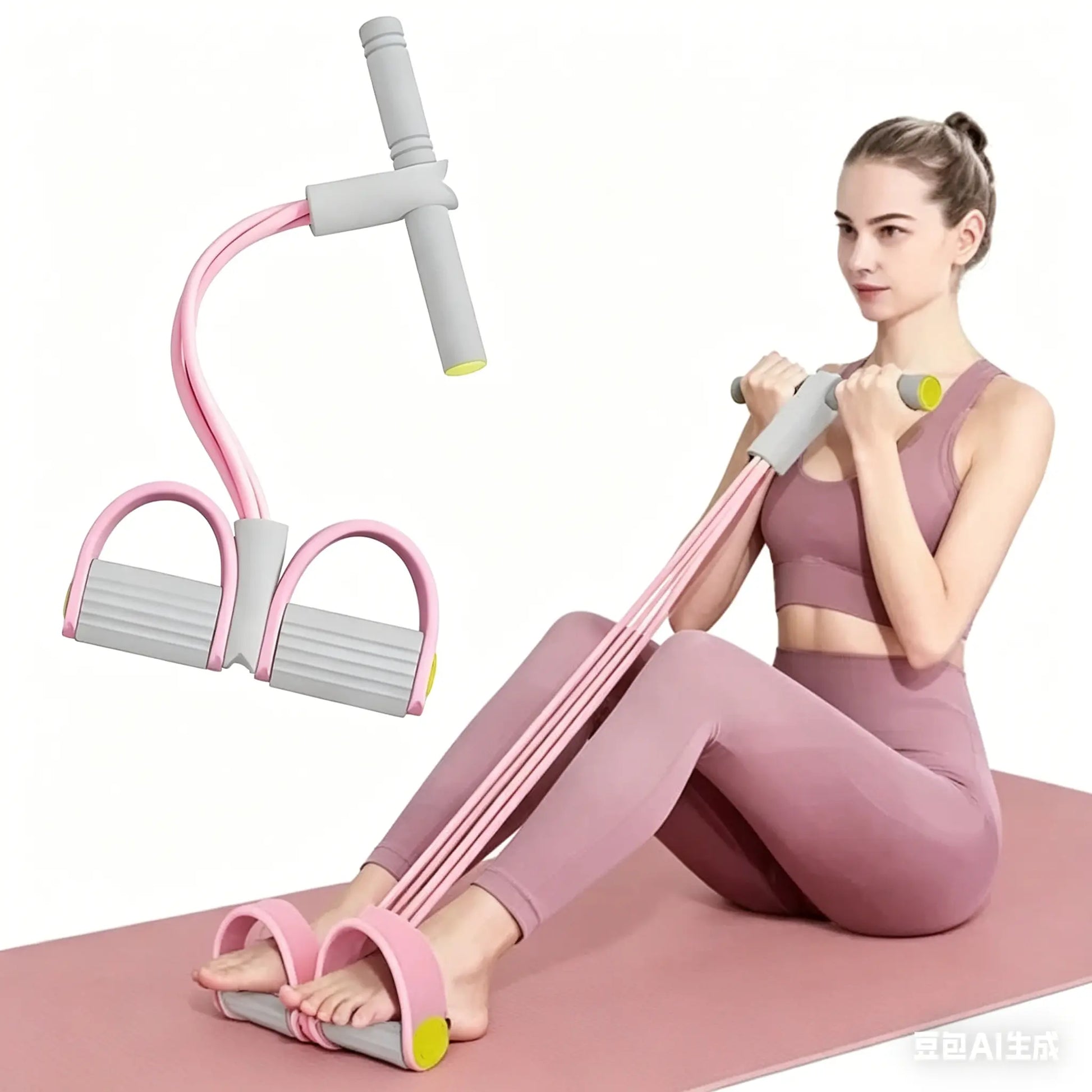 Professional Multifunctional Tension Rope - 4-Tube Elastic Yoga Pedal Resistance Band for Abdominal, Waist, Arm, and Leg Stretching, Made from Natural Latex