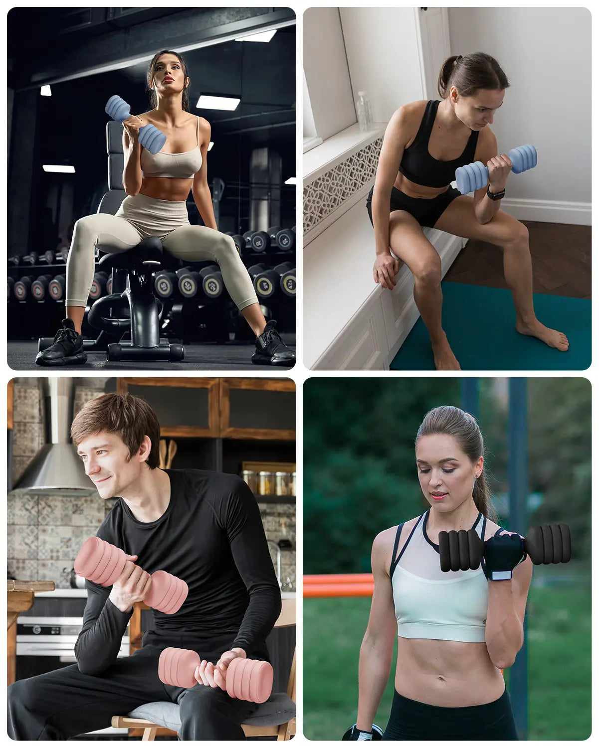 YOTTOY 4-in-1 Adjustable Dumbbell Set for Women - Compact 2-5 lbs Hand Weights with Ergonomic Non-Slip Design for Home Gym